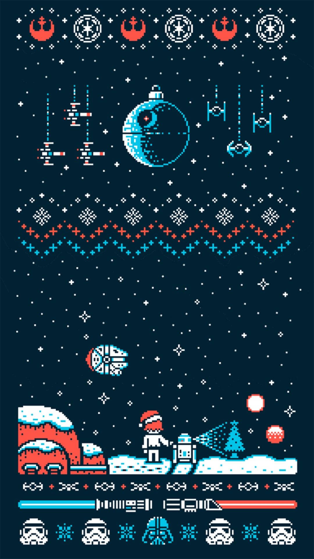 Feiernsie Ihren Intergalaktischen Feiertag In Diesem Jahr Mit Einem Star Wars Weihnachten Wallpaper
