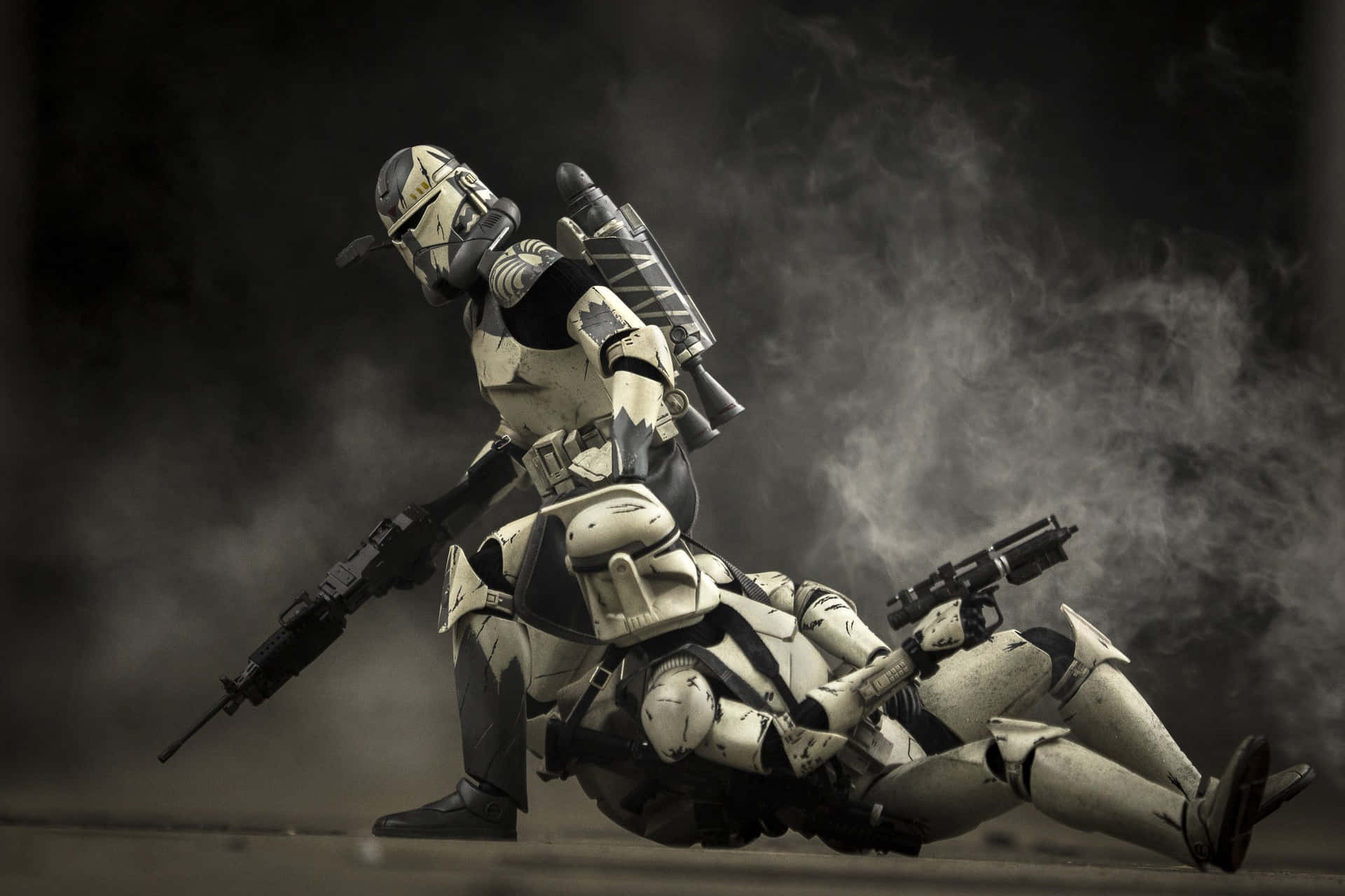 Star Wars Clone Troopers Smoke Aesthetic Background