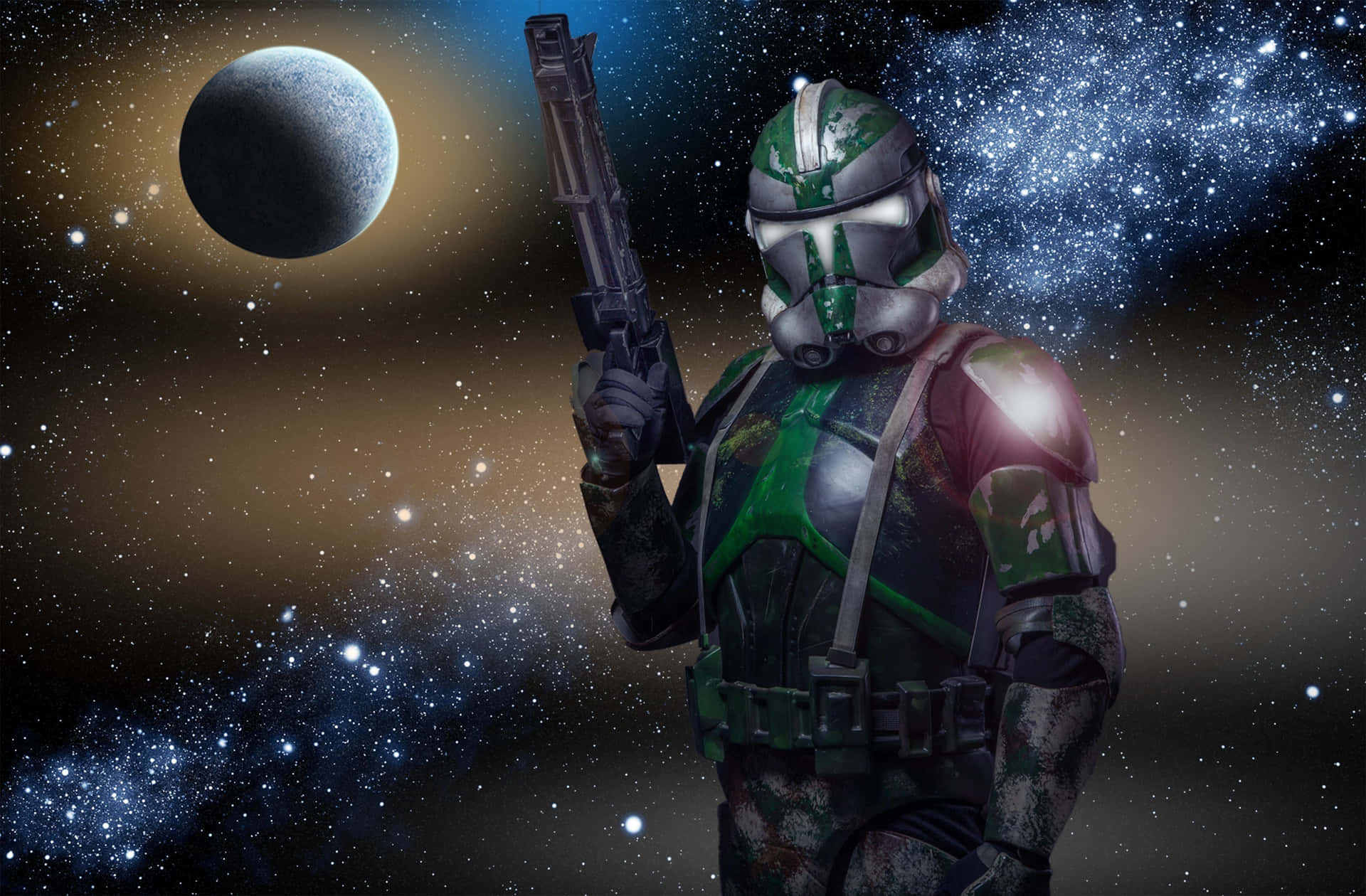 Star Wars Clone Troopers Moon And Stars Background