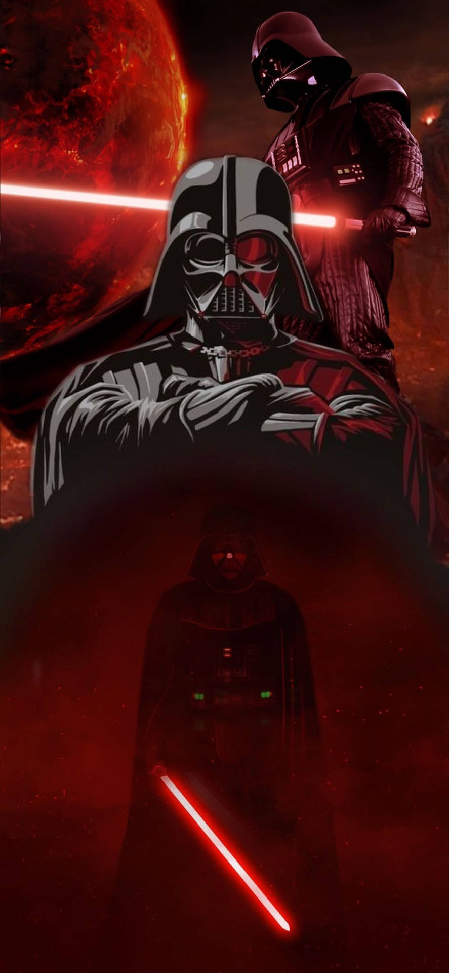 Star Wars Darth Vader Mixed Art Wallpaper
