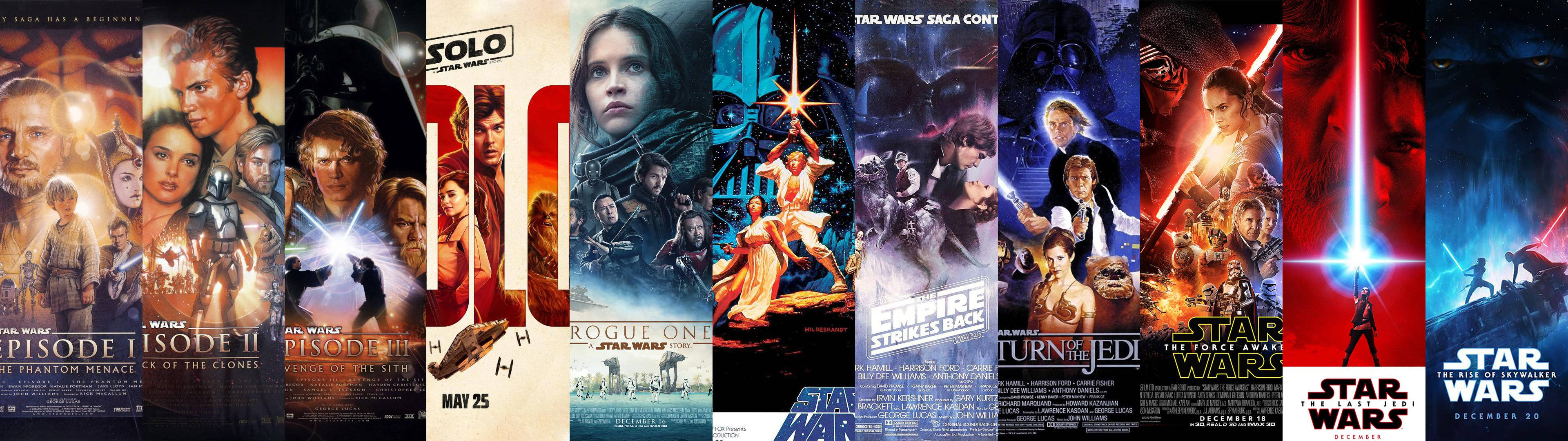 Star Wars Dual Screen Movie Posters Wallpaper