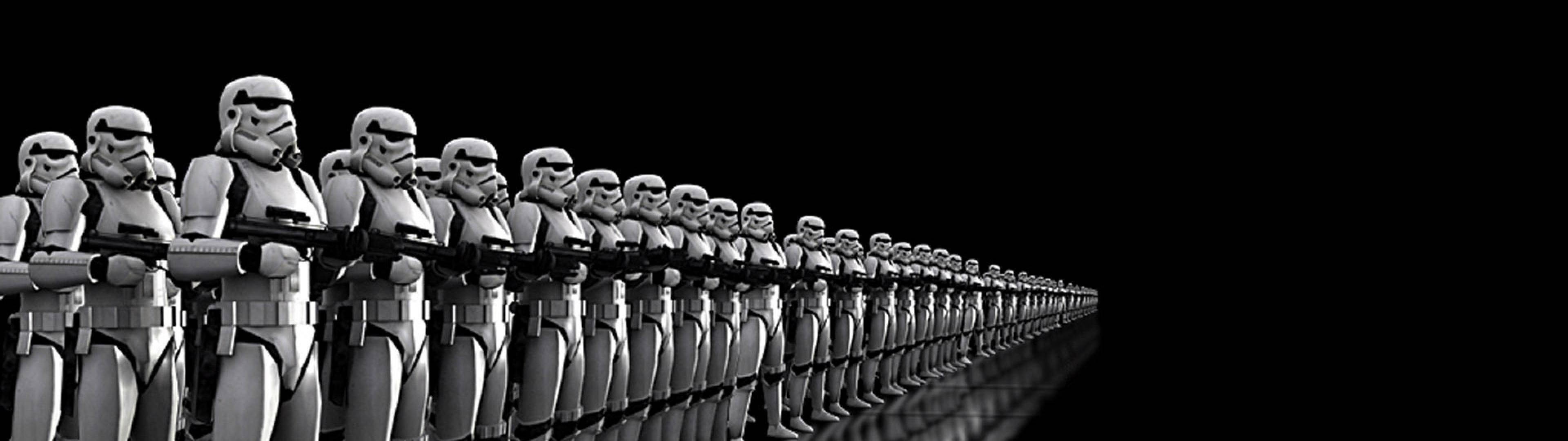Star Wars Dual Screen Stormtroopers Wallpaper