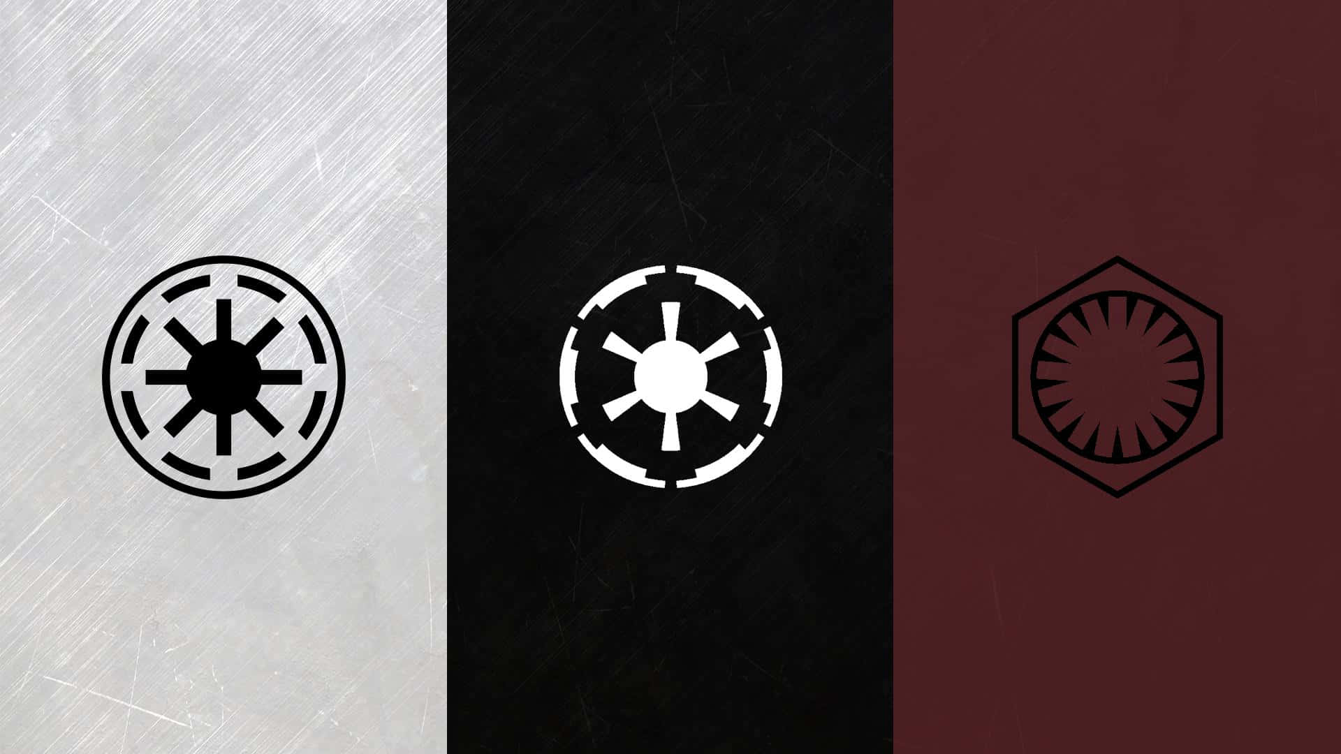 Star Wars Logos In Different Colors Wallpaper