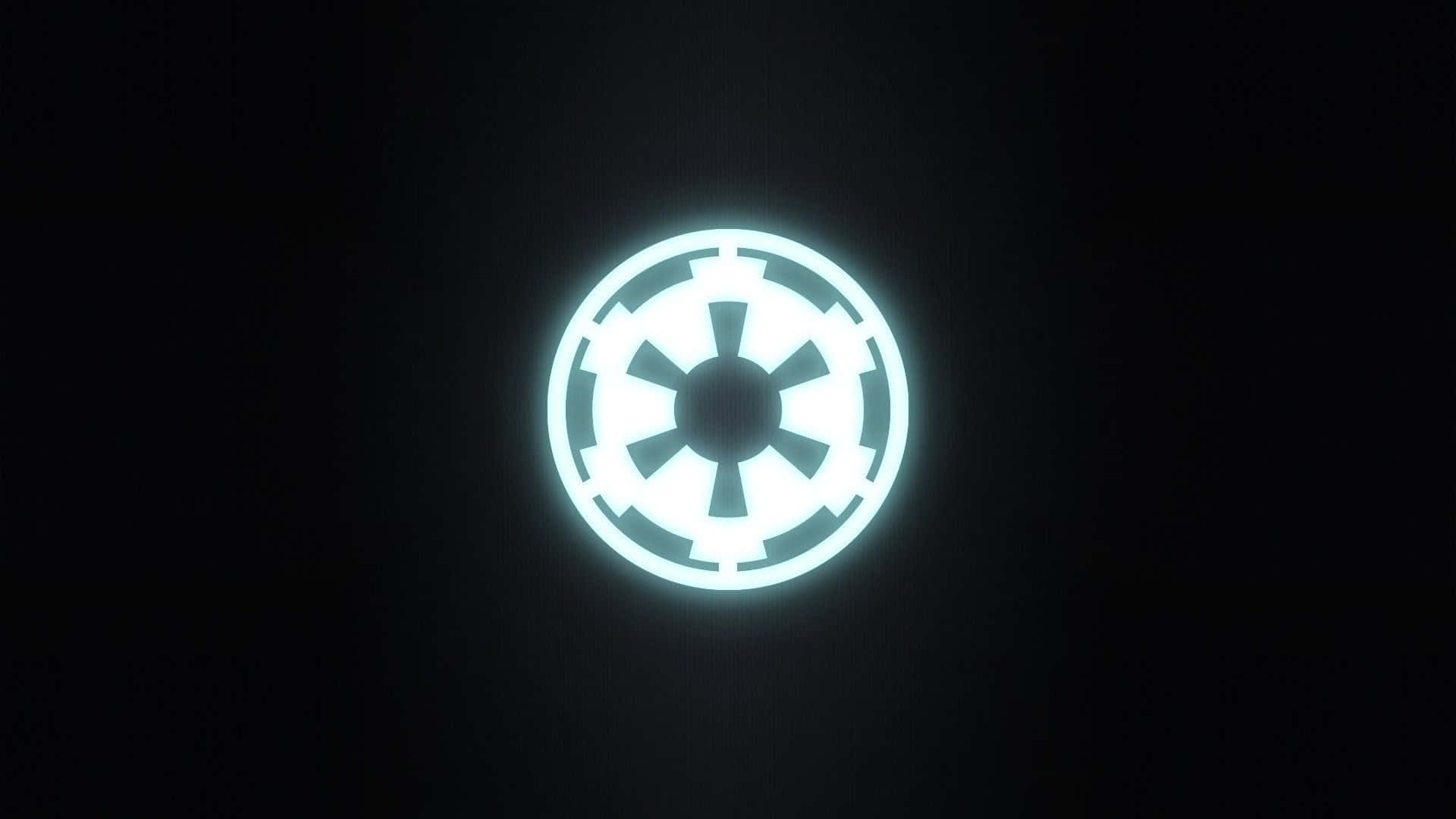 Det ikoniske Star Wars Empire logo mod en kraftig gul baggrund. Wallpaper