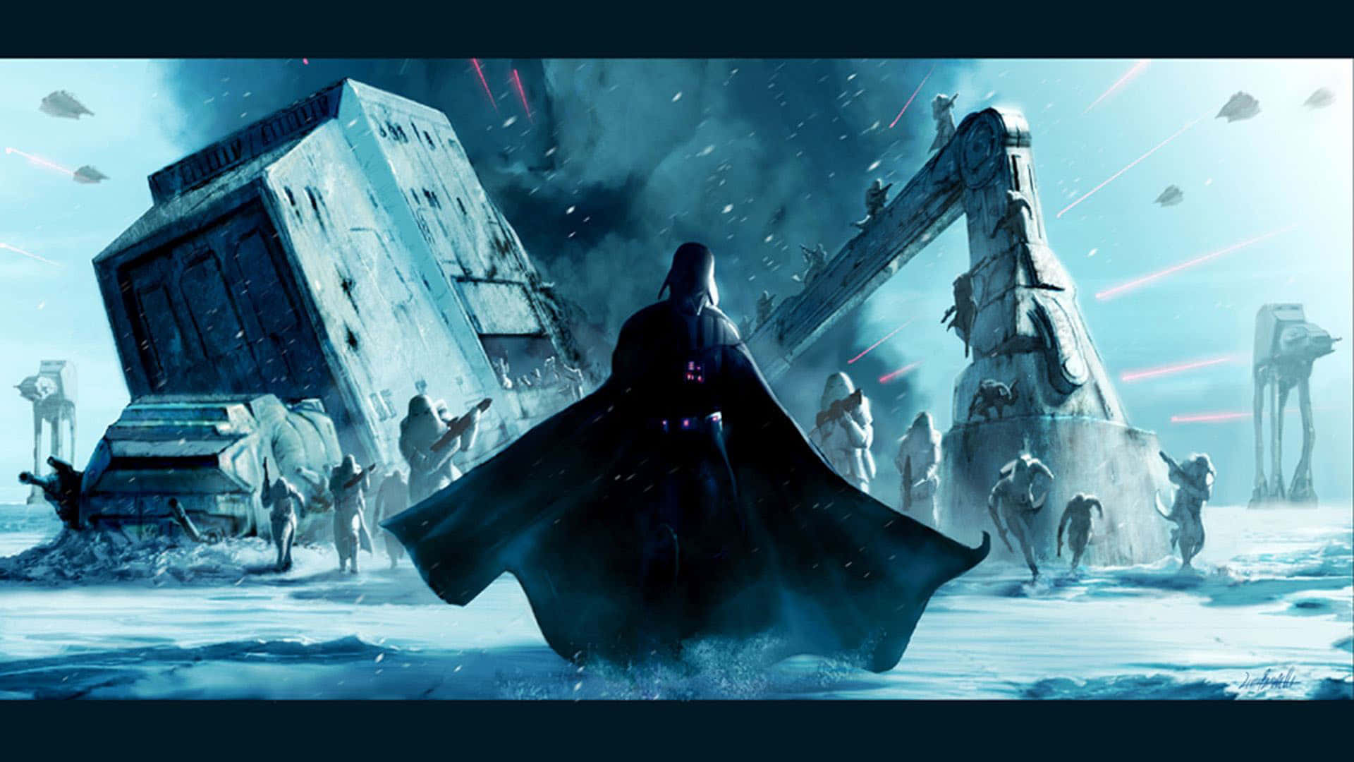 Bildkejsar Palpatine Och Darth Vader Härskar Över Star Wars-imperiet Wallpaper