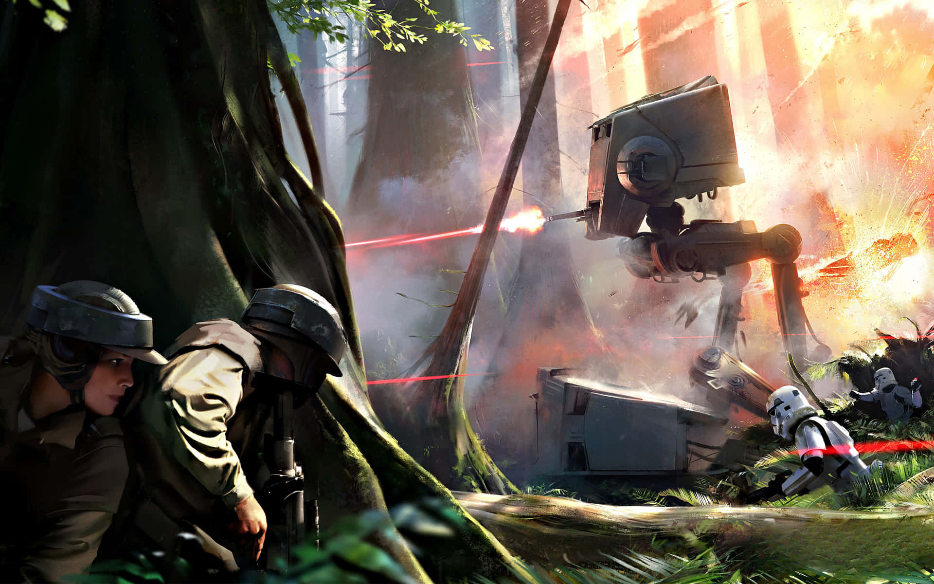 Epic Lightsaber Battle in Star Wars Games Wallpaper