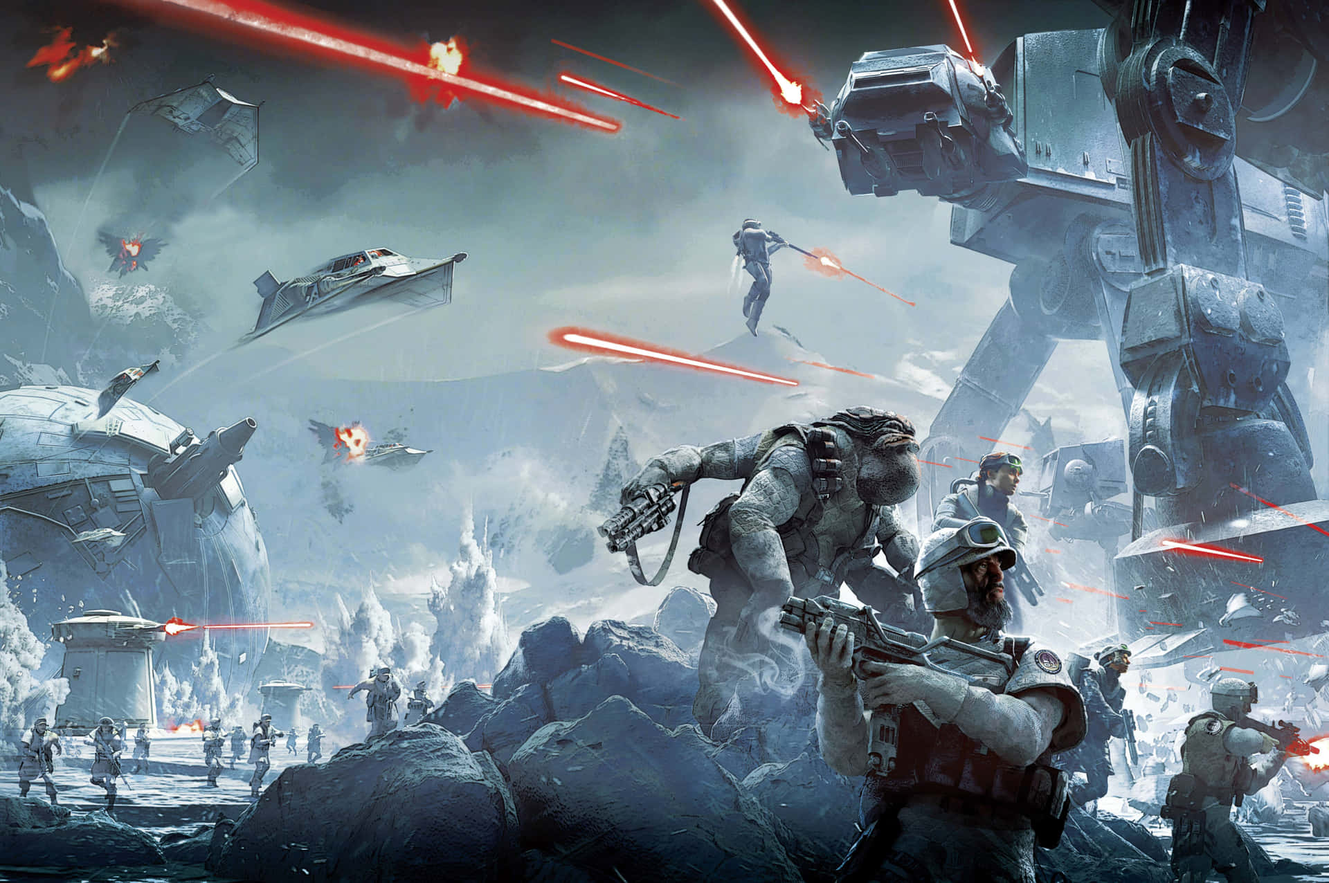 Captivating Battle Scene from a Star Wars Game Wallpaper
