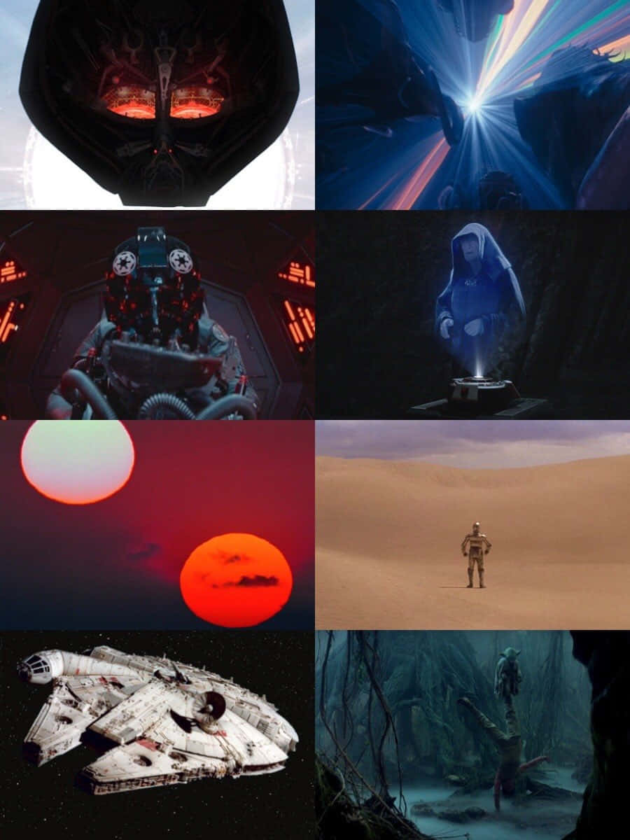 Star Wars Iconic Scenes Collage Wallpaper