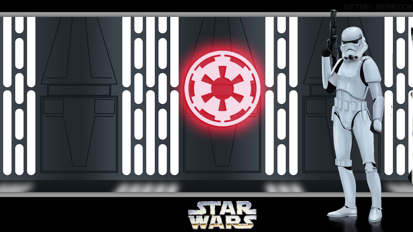 Starwars Imperial Stormtrooper Och Logotypen. Wallpaper