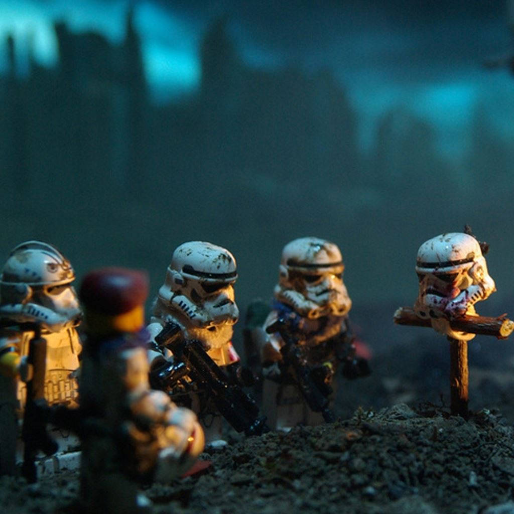 Star Wars Ipad Lego Stormtroopers Grieving Wallpaper