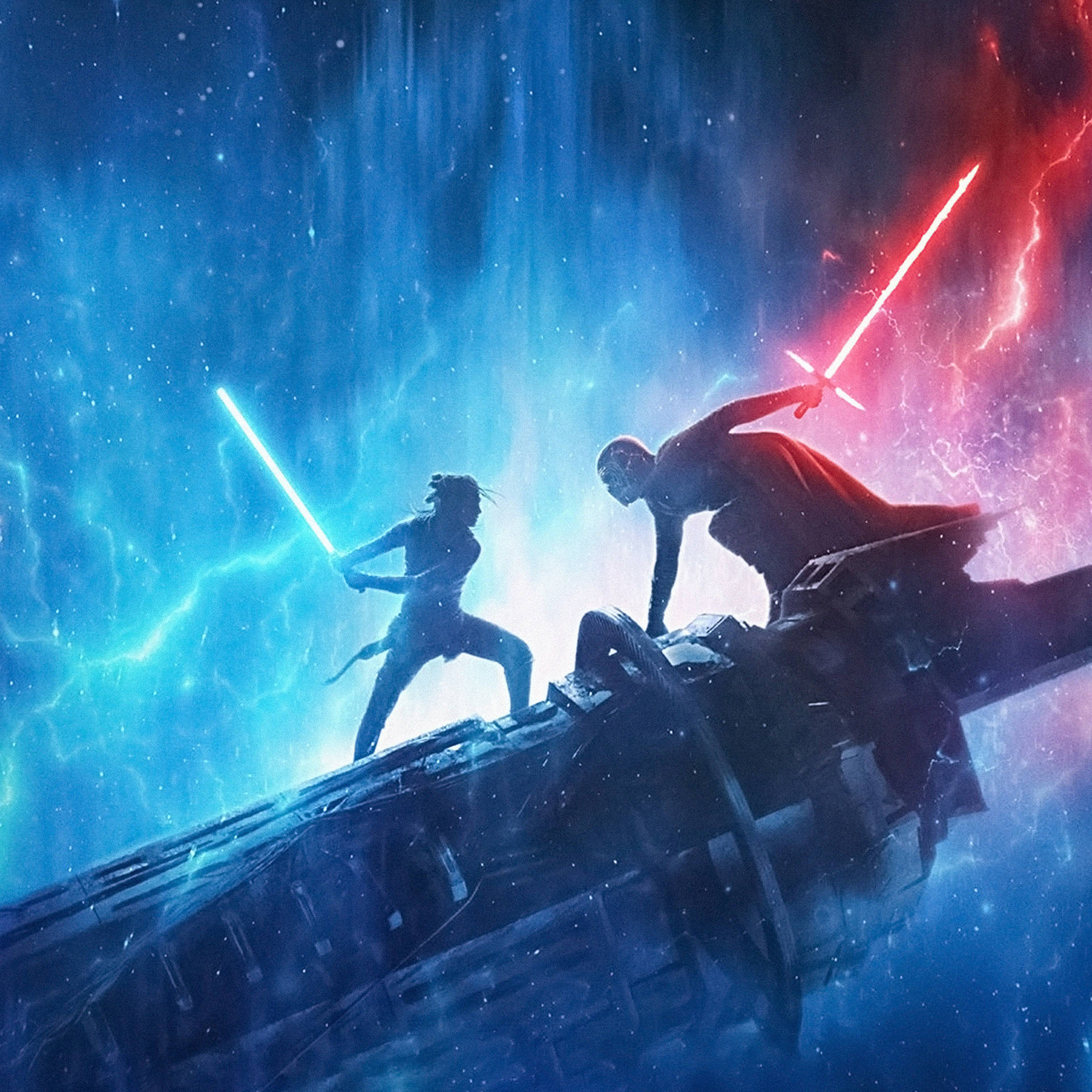 Star Wars Ipad Rey And Kylo Ren Wallpaper