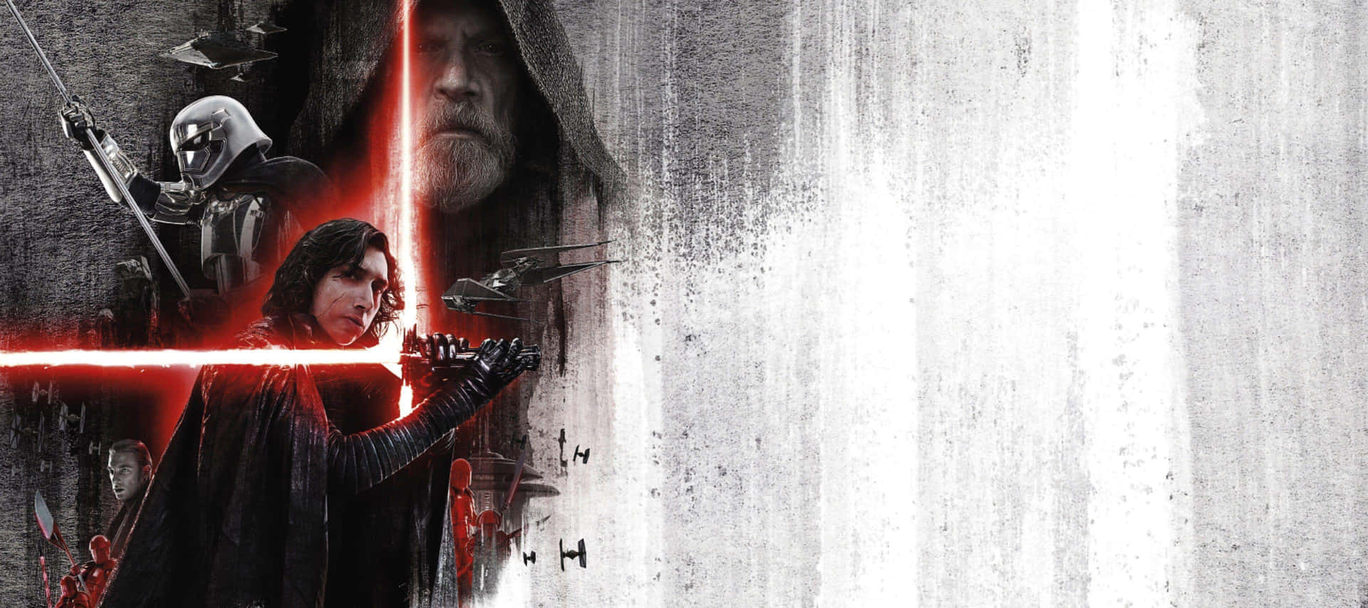 on a Black Background - En Jedi-kriger krydser sværd med en Sith på en sort baggrund. Wallpaper