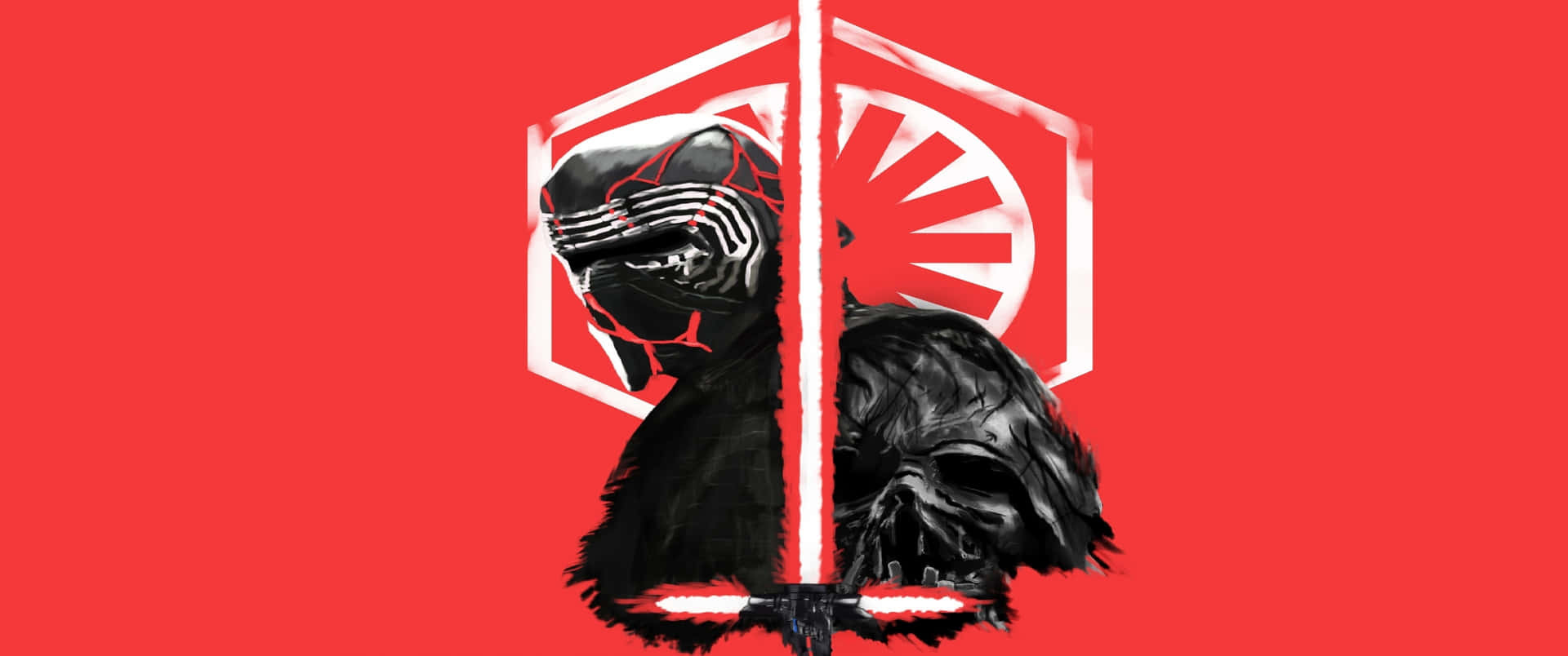 Star Wars Kylo Renand Darth Vader Artwork Wallpaper