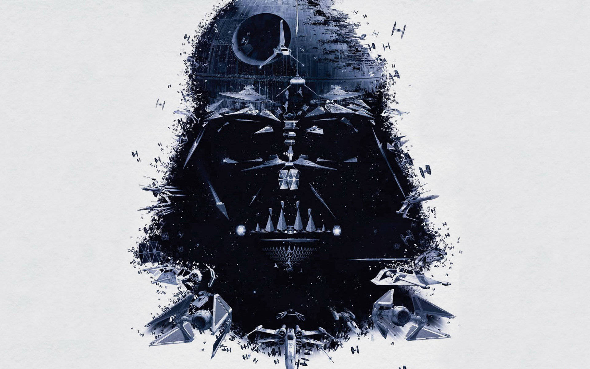 Darth Vader Helmet Star Wars Landscape Wallpaper