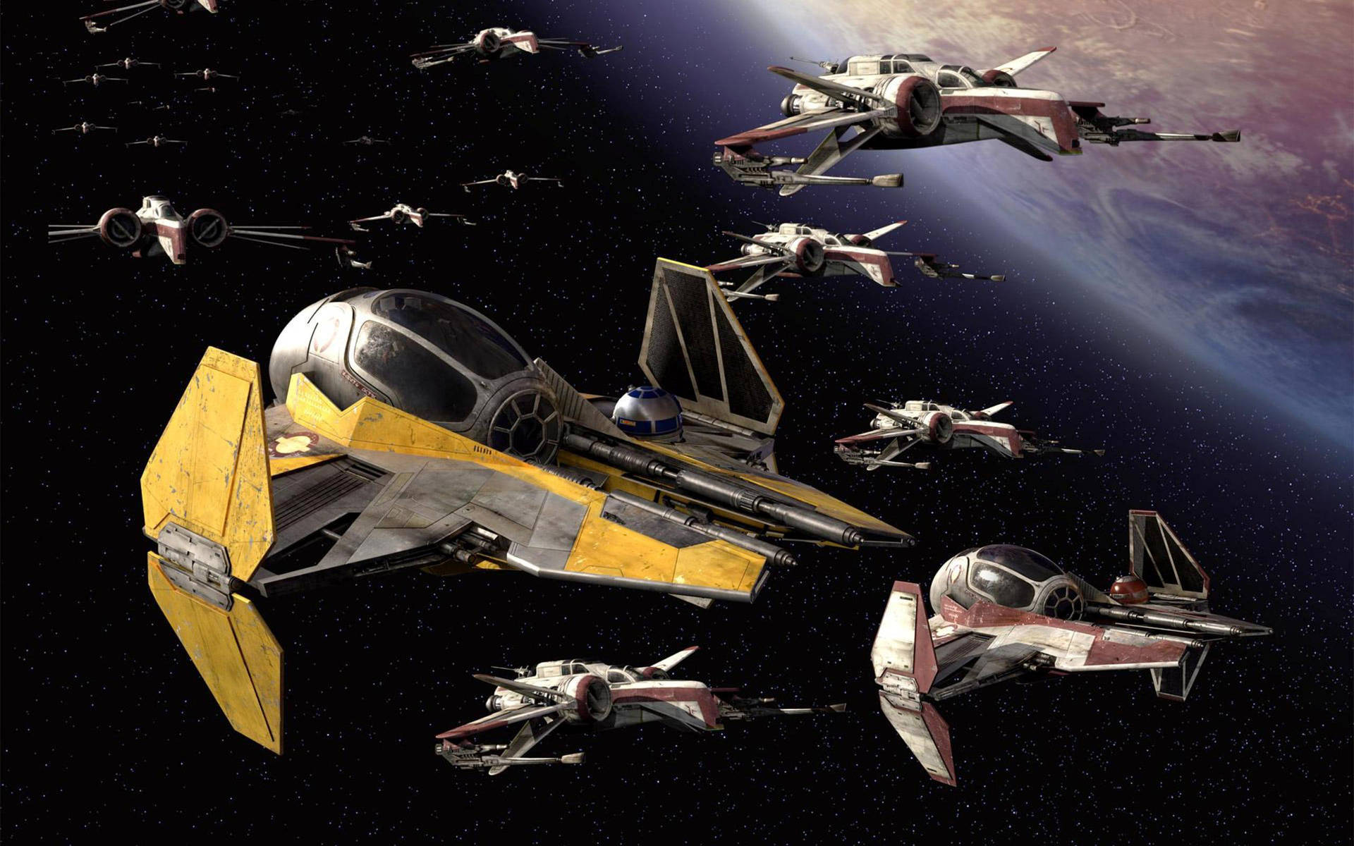 Ships In Star Wars Landscape Wallpaper