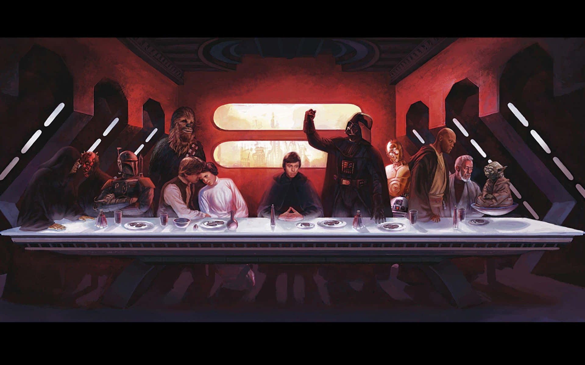 Star Wars Last Supper Parody Art Wallpaper
