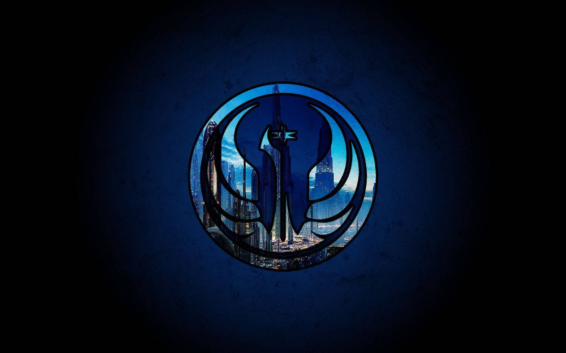Logode Star Wars En Azul Jedi Fondo de pantalla