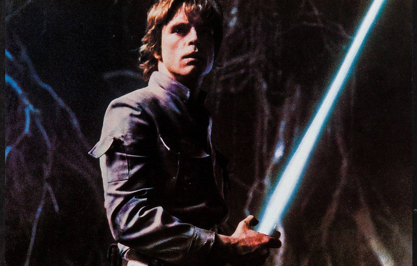 Luke Skywalker kanaliserer de Kosmiske Kræfter af The Force i Star Wars Wallpaper Wallpaper