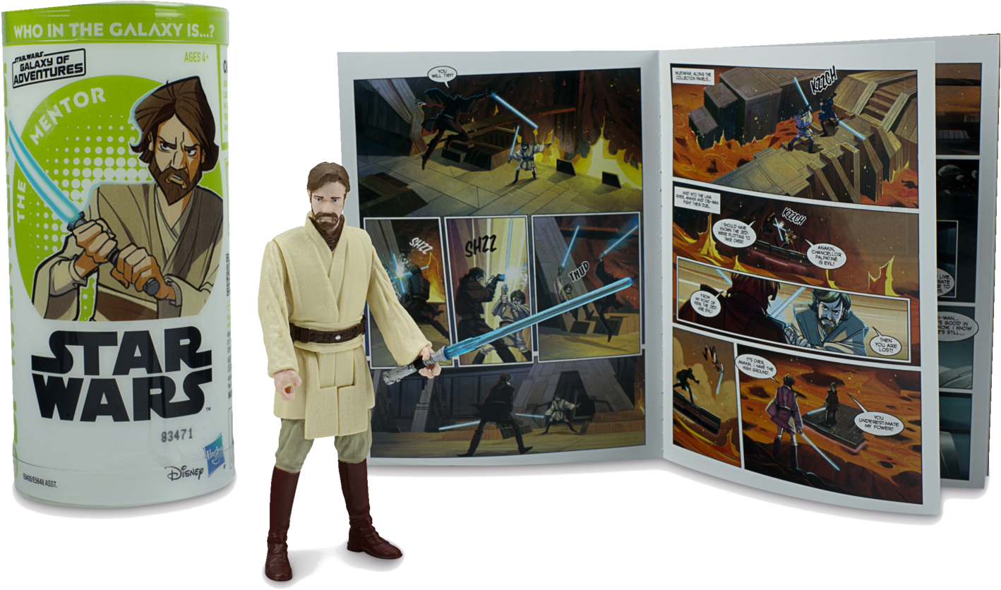 Star Wars Obi Wan Kenobi Action Figureand Comic PNG
