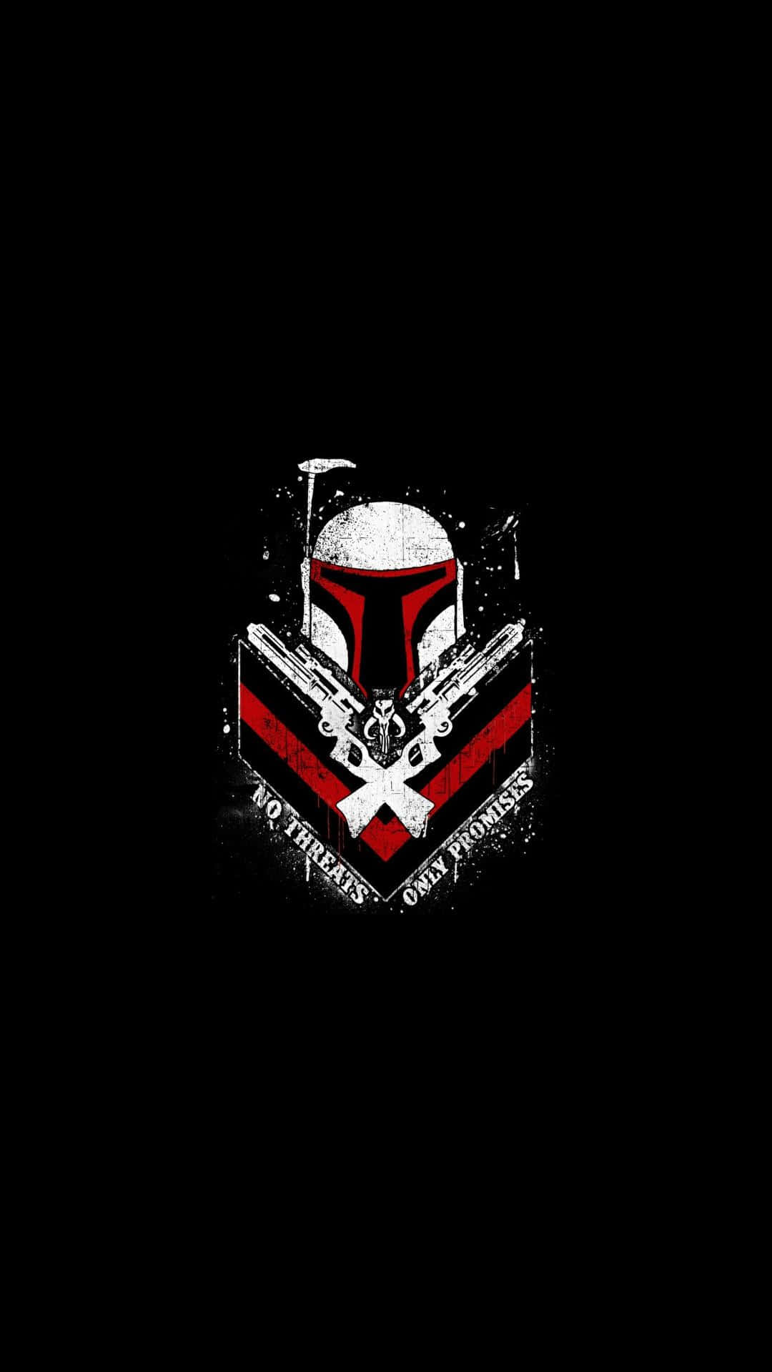 Det Star Wars Boba Fett-logo på en sort baggrund Wallpaper
