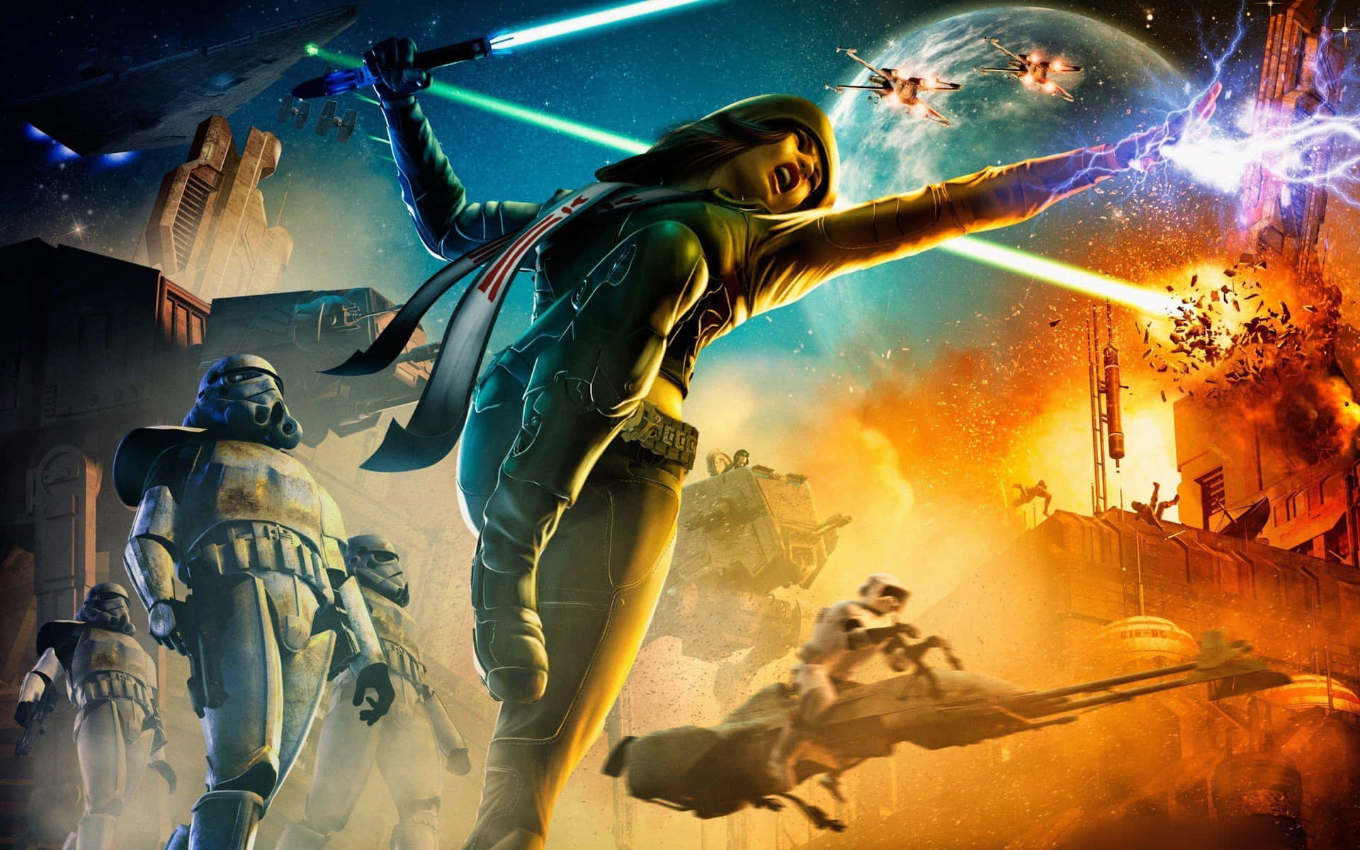 Immaginedi Star Wars Con Jedi E Stormtroopers.