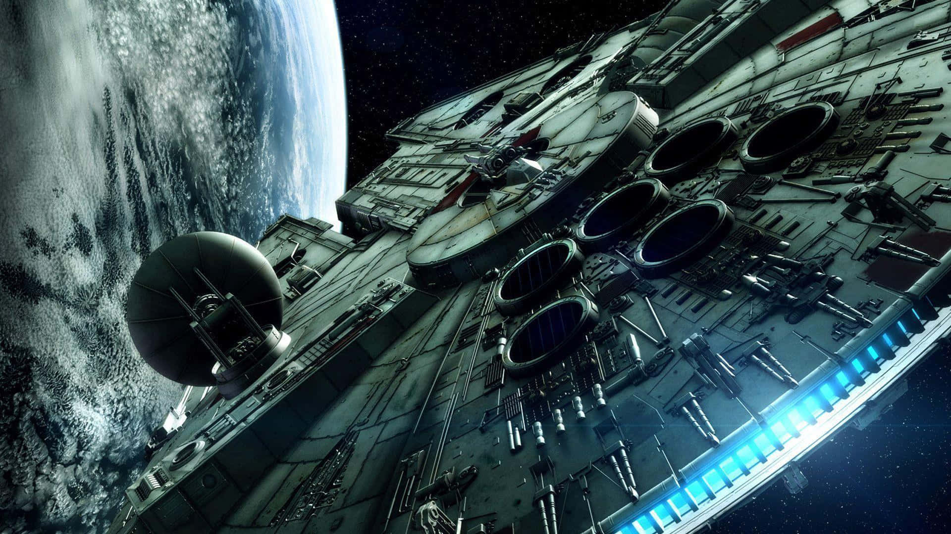 Imagemda Millennium Falcon De Star Wars Em Um Planeta.