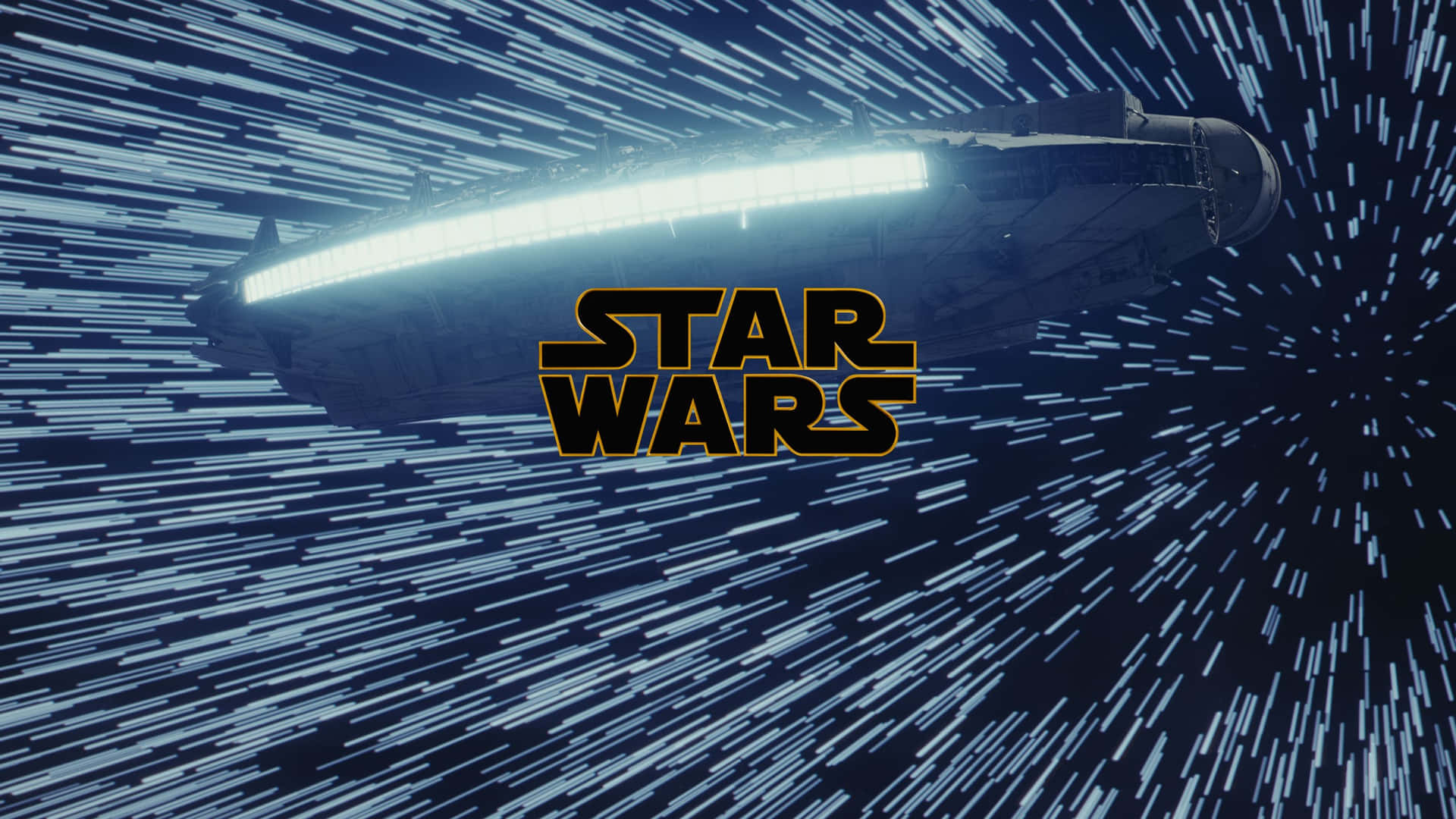 Star Wars Millennium Falcon I Rummet Billede Tapet