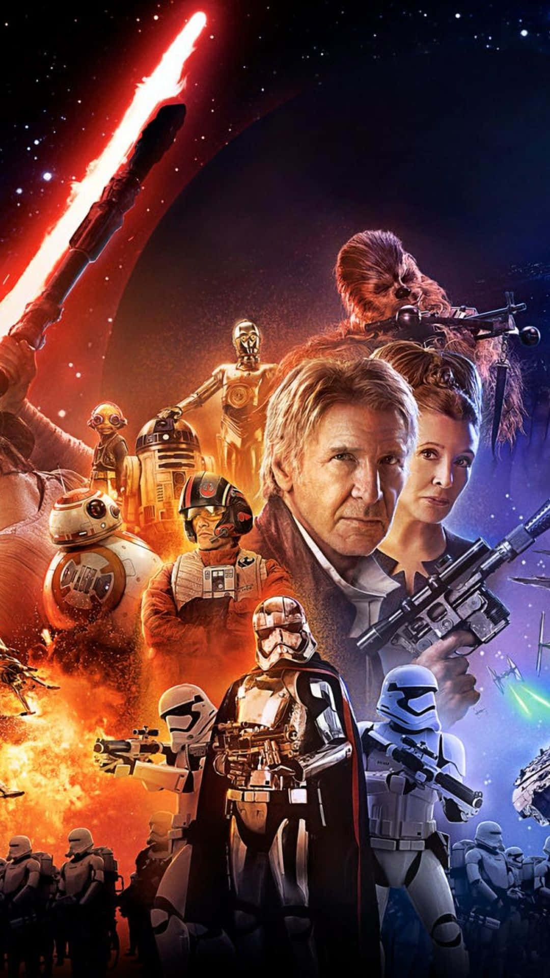 Star Wars The Force Awakens Farvefuldt Plakat Billede Wallpaper
