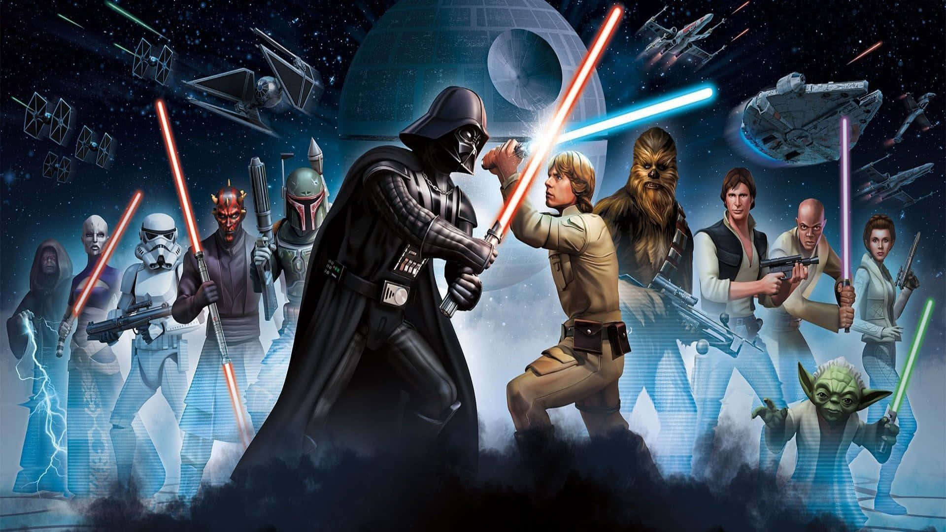 Luke Skywalker Darth Vader Return of the Jedi HD wallpaper