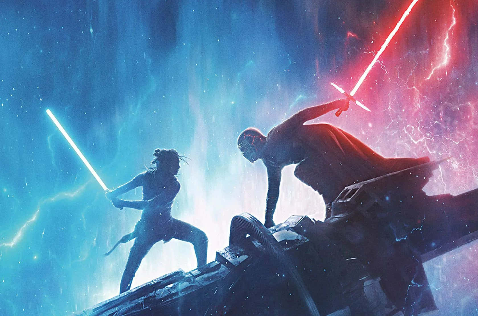 Star Wars Rey And Kylo Ren Battle Picture