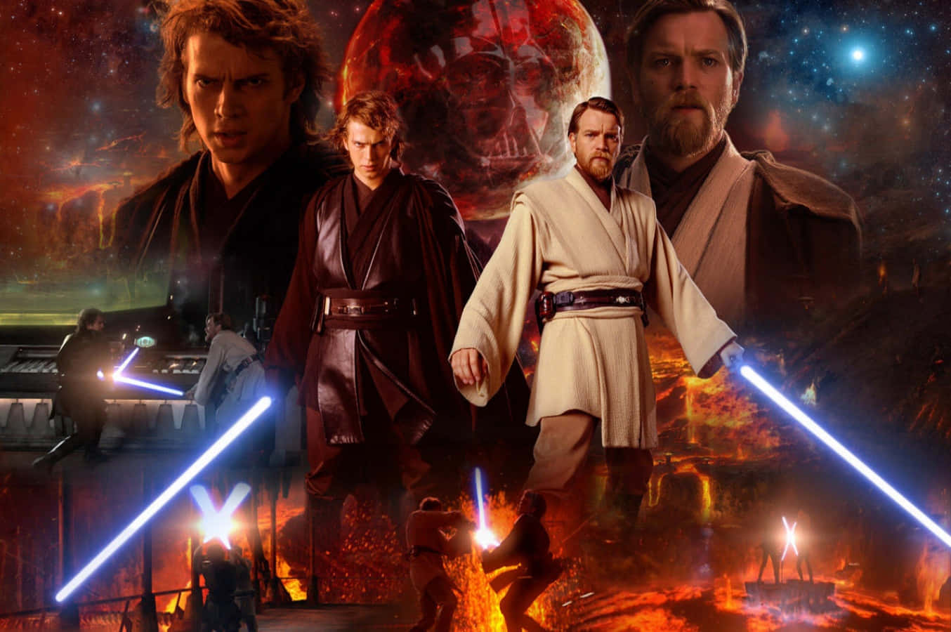 Starwars Billede Med Anakin Skywalker Og Obi-wan Kenobi
