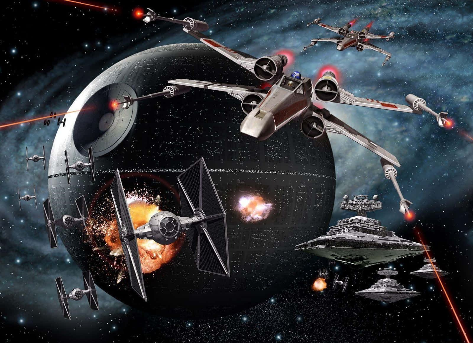 Starwars Death Star Och Andra Flygbildsbilder