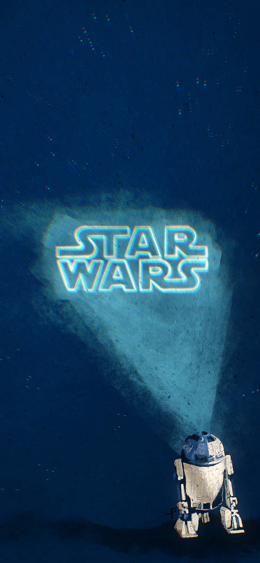 Star Wars R2 D2 Under Spotlight Wallpaper