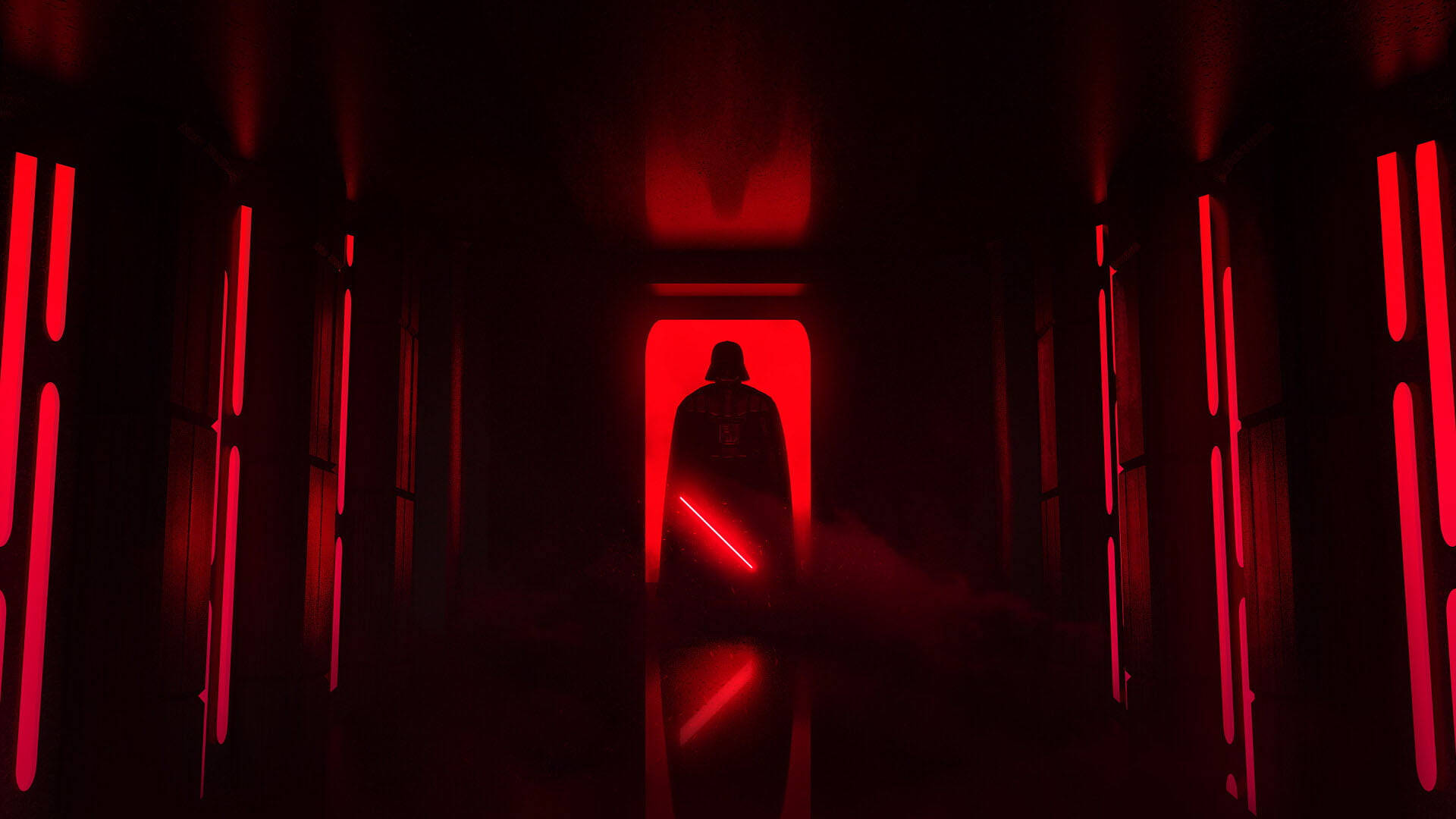 Star Wars Red Darth Vader Silhouette Wallpaper