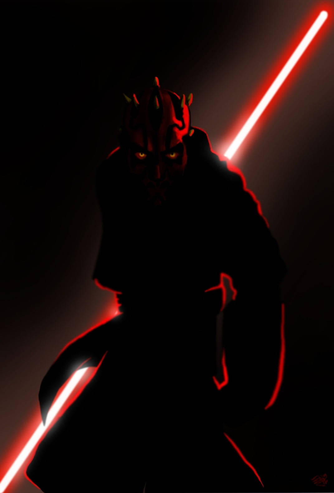 Star Wars Red Lightsaber Darth Maul Wallpaper