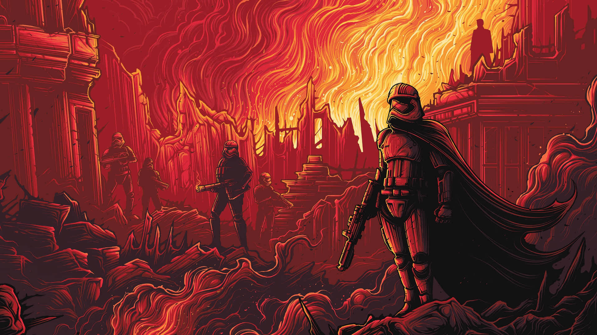 Star Wars Red Planet Battle Scene Wallpaper