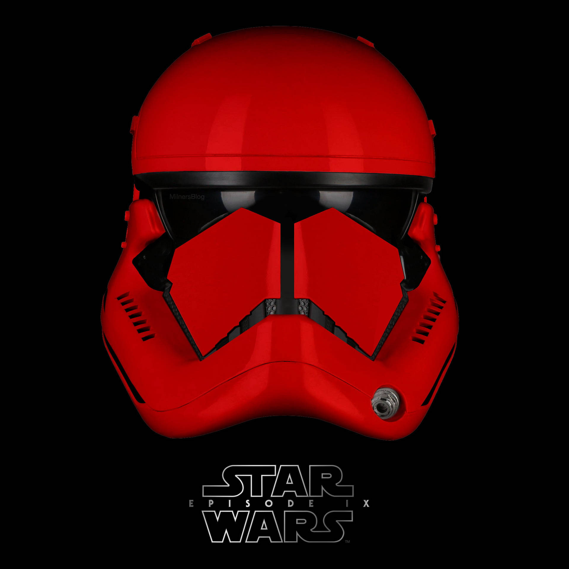Starwars Röd Stormtrooper 3d-hjälm Wallpaper
