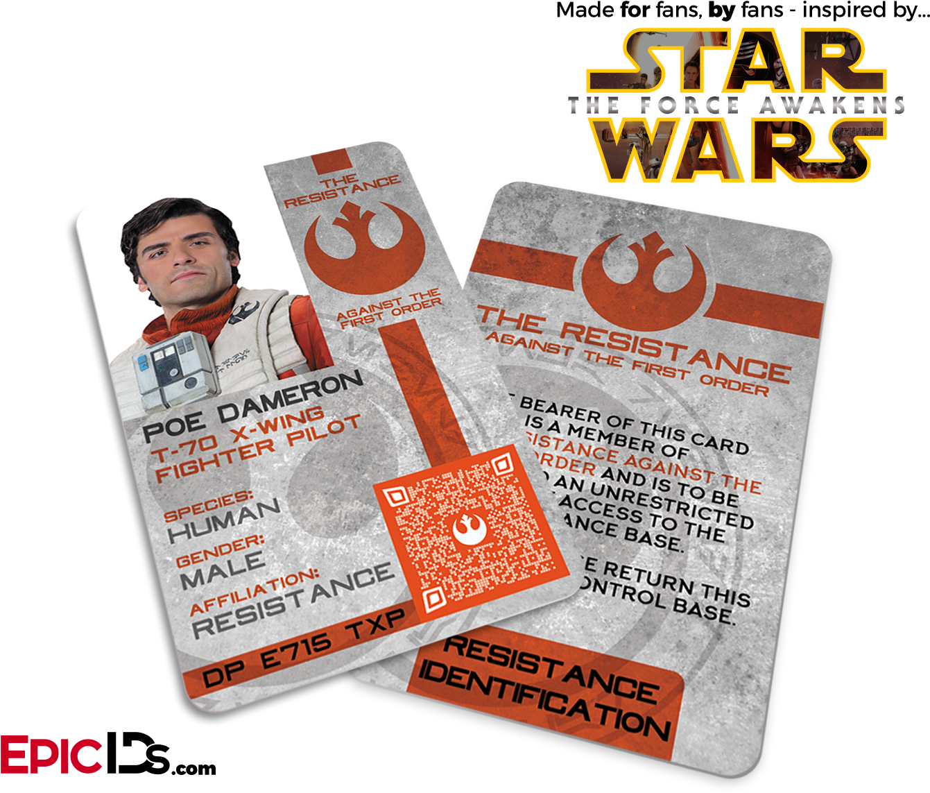 Star Wars Resistance I D Card Poe Dameron PNG