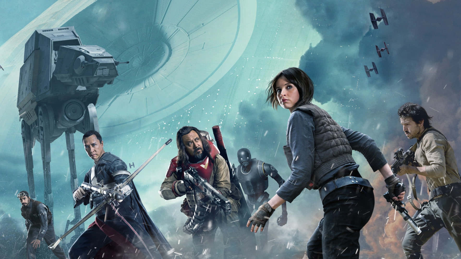 The brave group from Rogue One ready for battle against the Empire Wallpaper