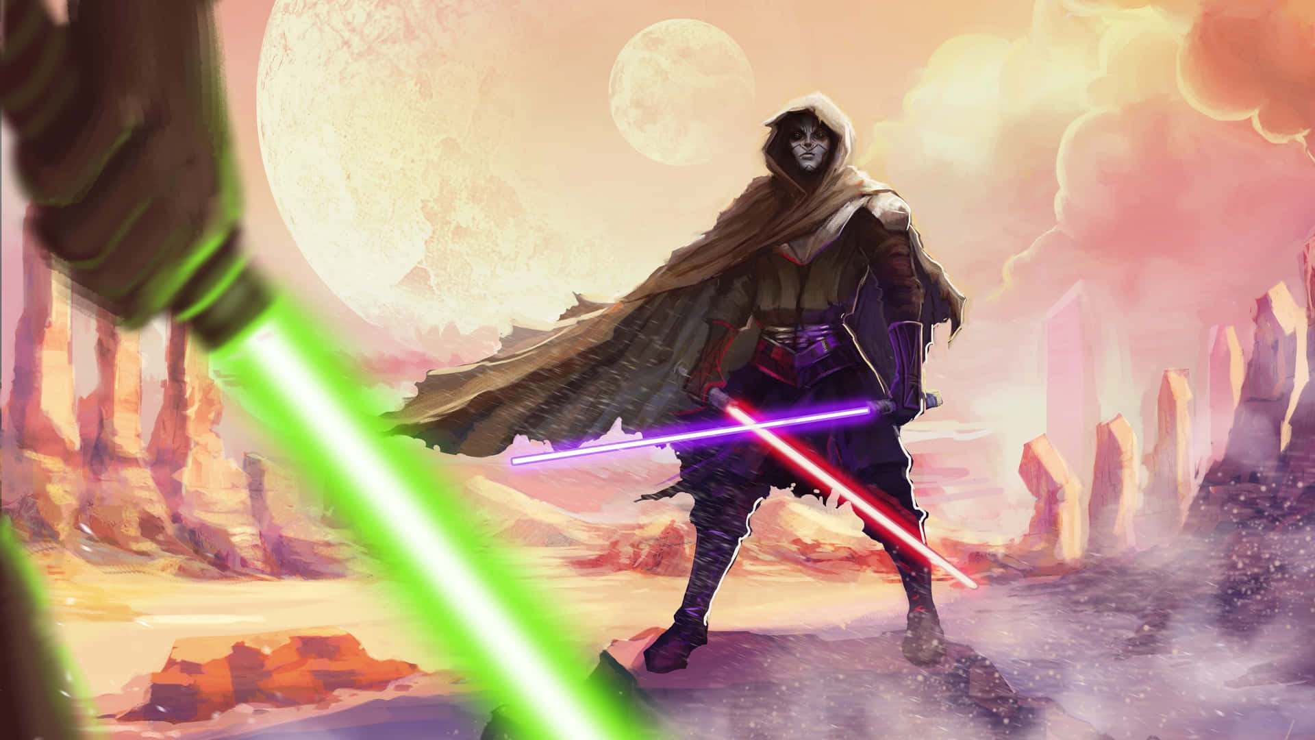 Star Wars Sith Lord Duel Ultra Wide Wallpaper