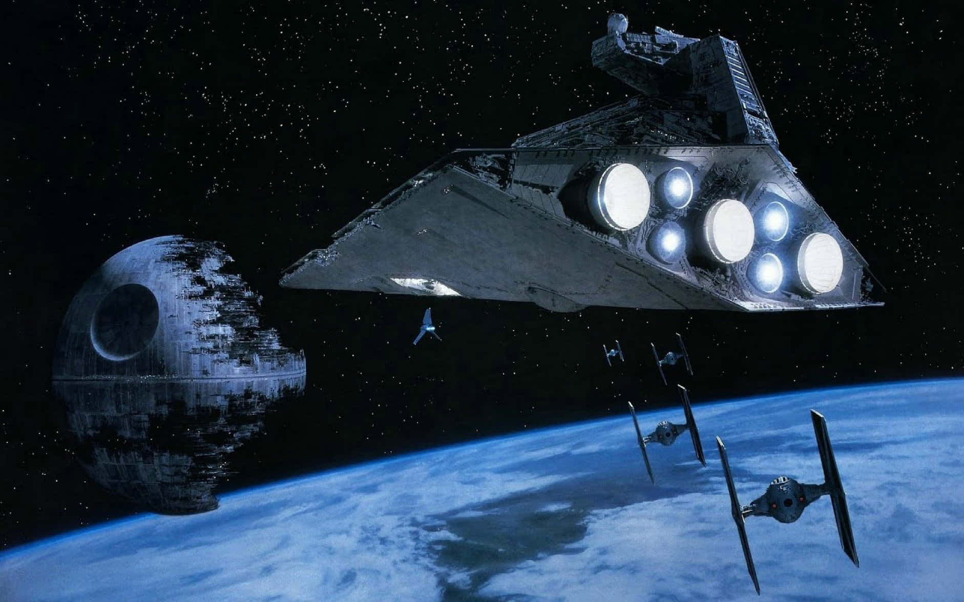 Einmit Sternen Gefüllter Blick Auf Den Star Wars Weltraum.