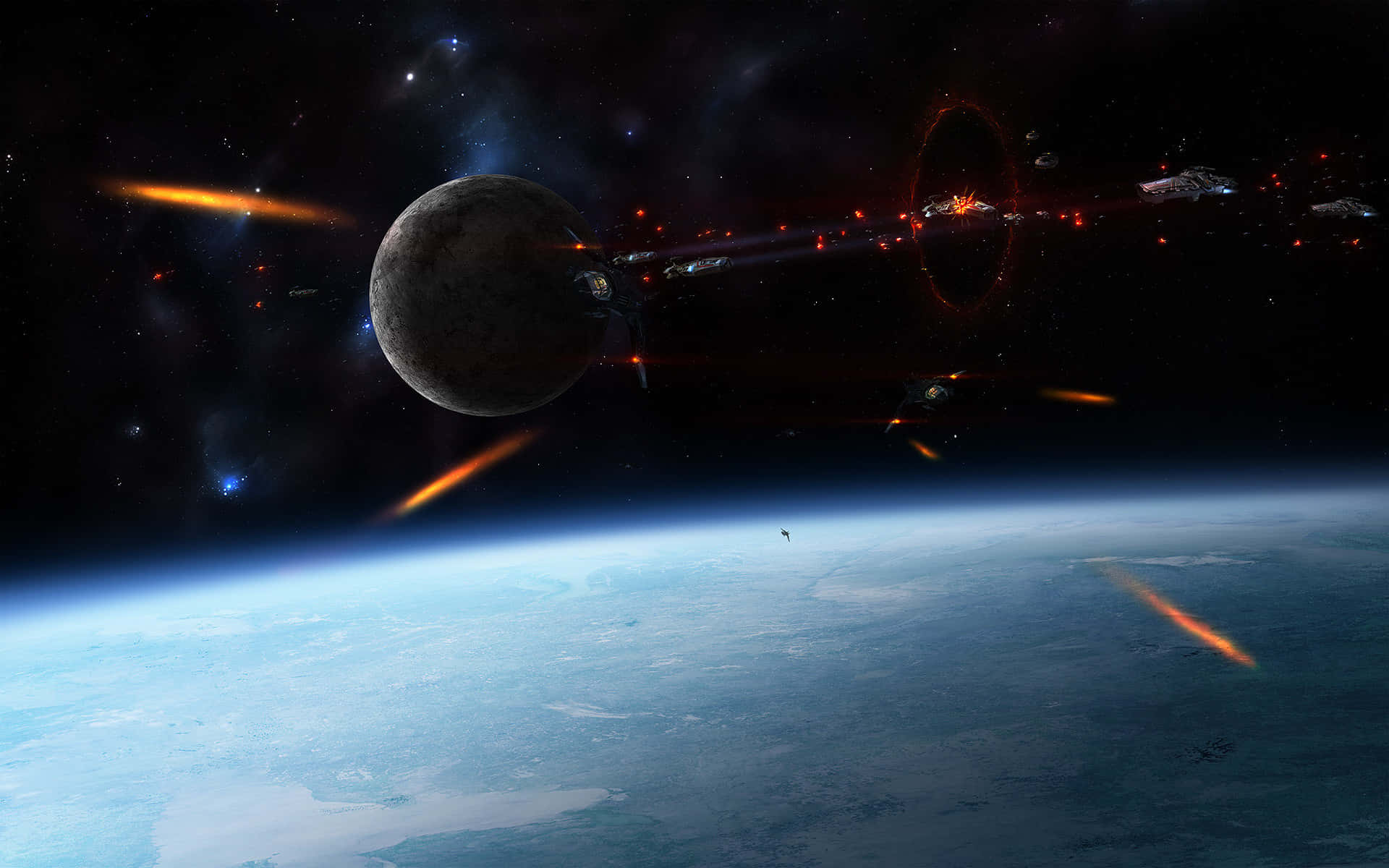 Unaintensa Batalla Espacial En El Universo De Star Wars