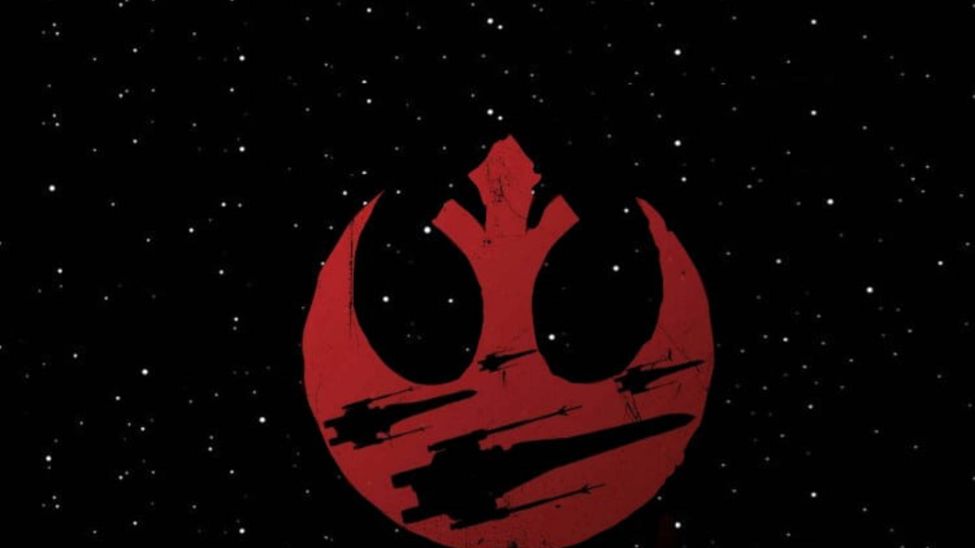 Star Wars Spaceships Red Logo Wallpaper