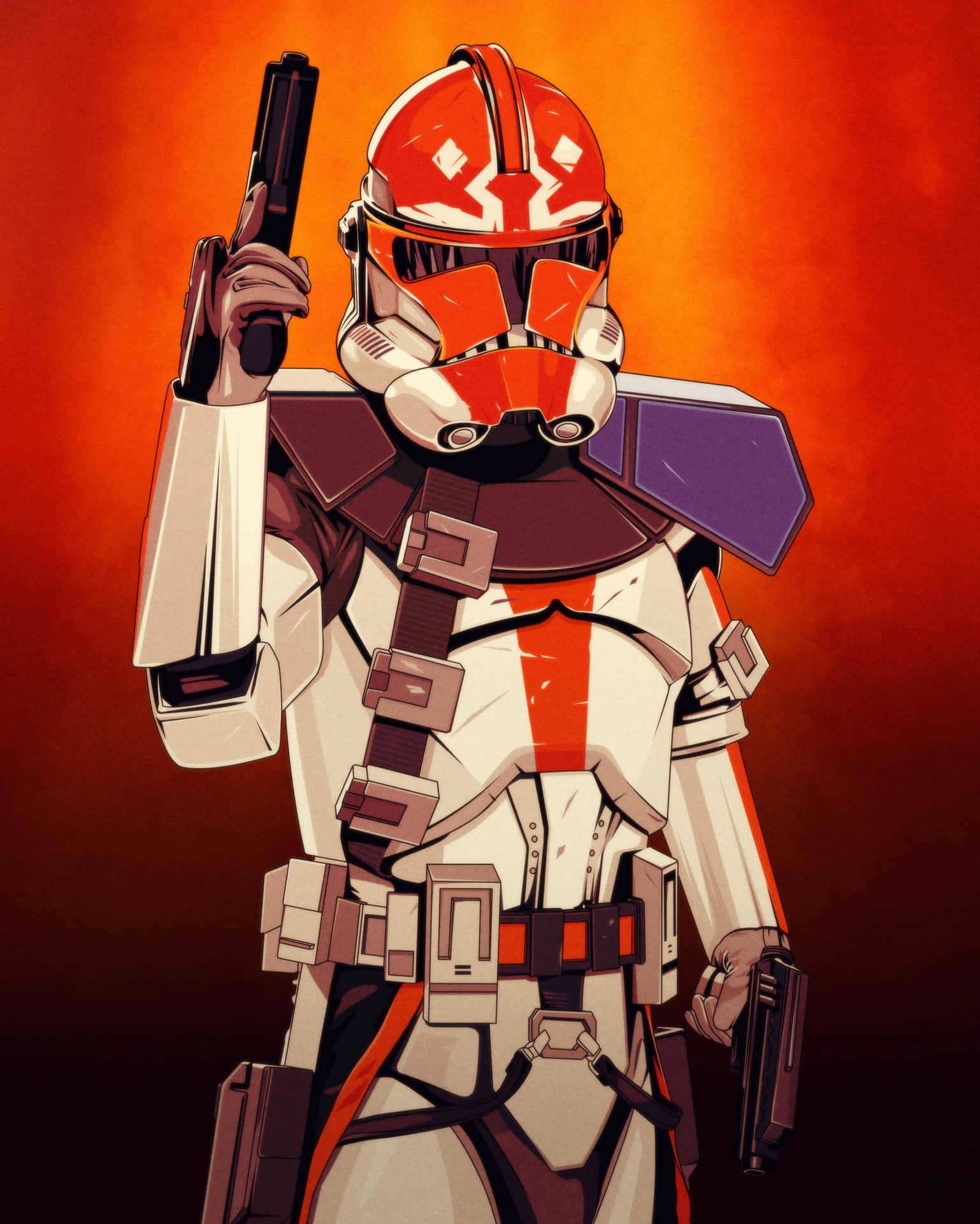 En Star Wars Trooper, som holder et gevær Wallpaper