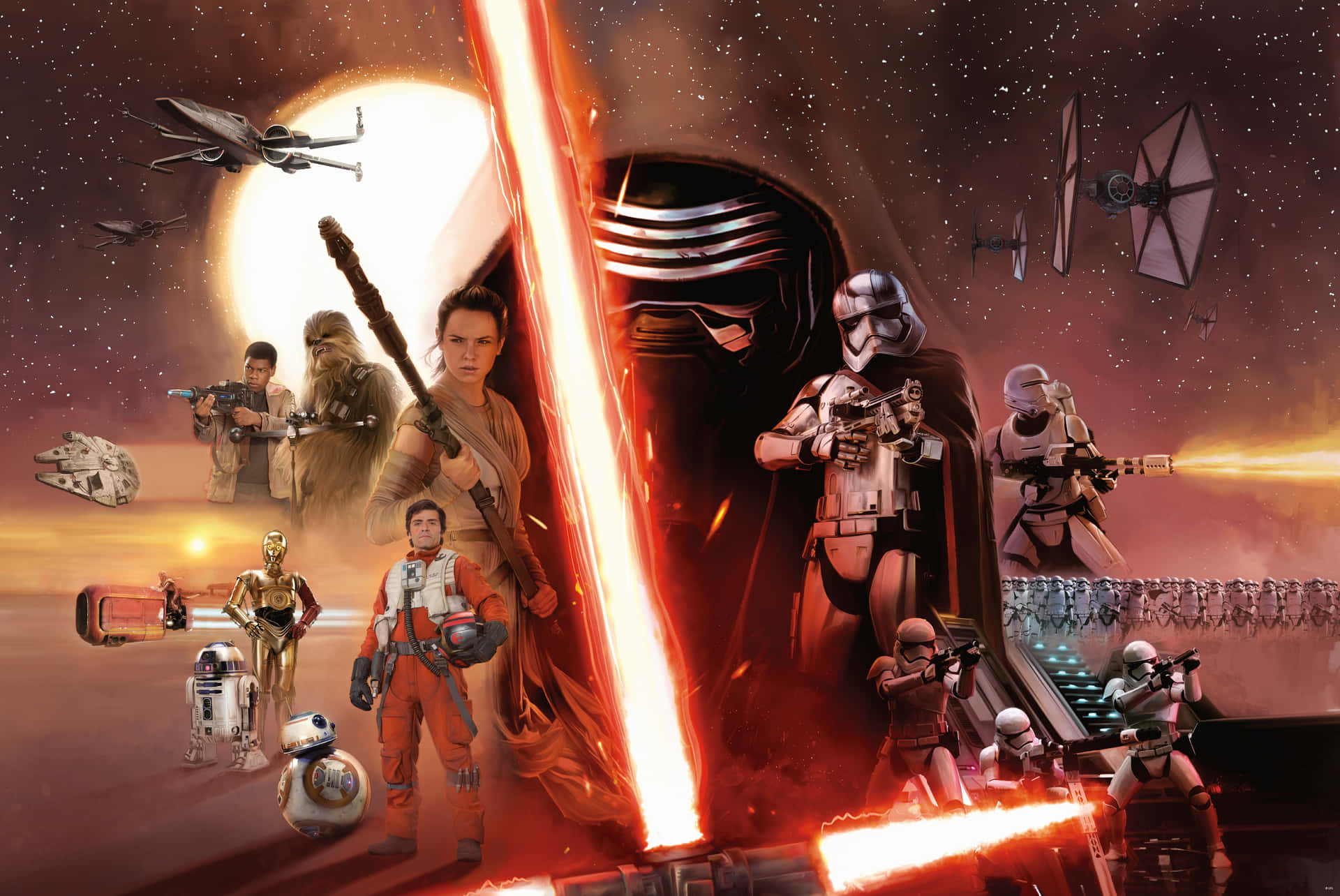 Star Wars The Force Awakens Cast Wallpaper