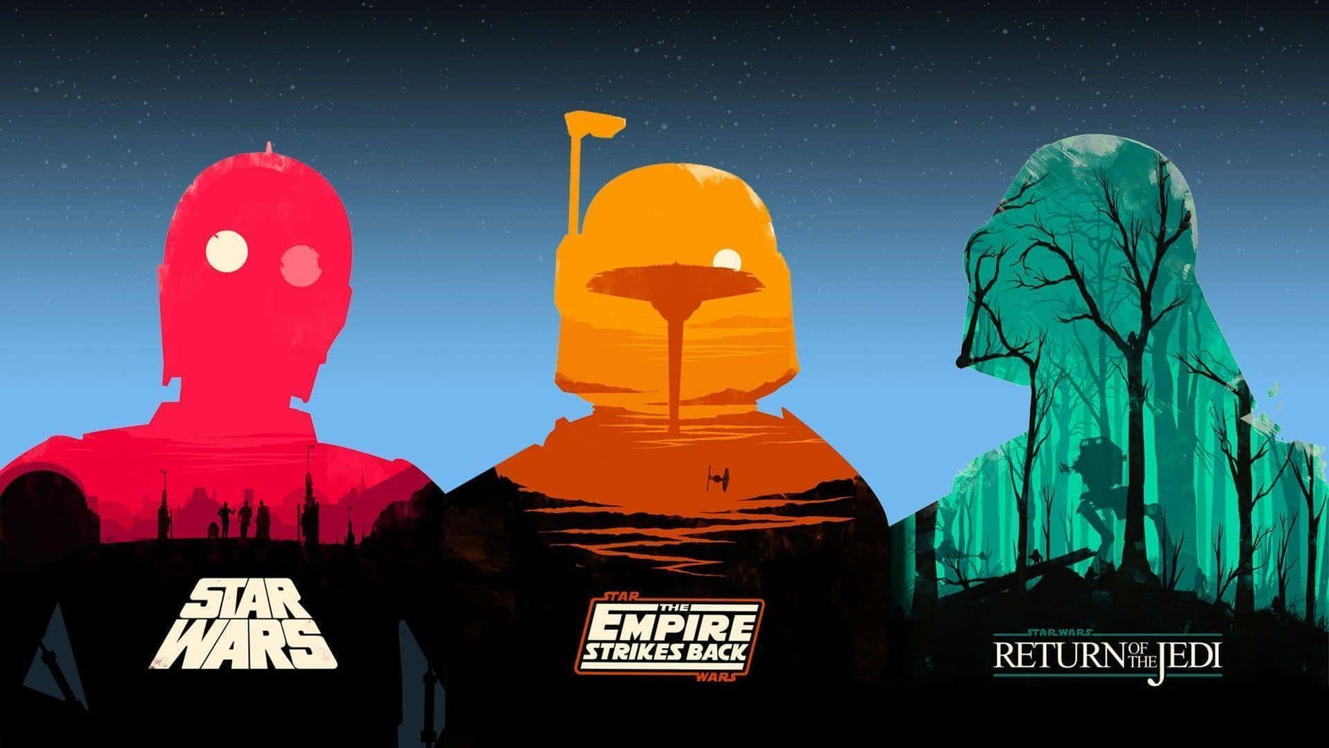 Star Wars Trilogy Silhouette Art Wallpaper