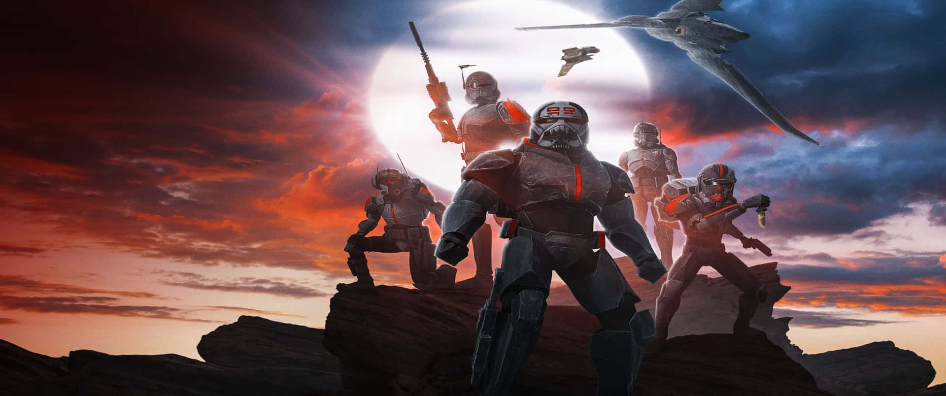Star Wars_ Troopers_ Sunset_ Showdown_ Ultra Wide Wallpaper