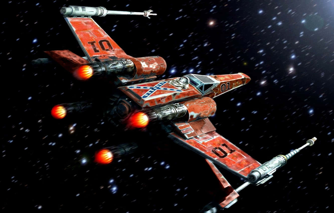 Valientementesurcando Los Cielos En Un X-wing De Star Wars. Fondo de pantalla