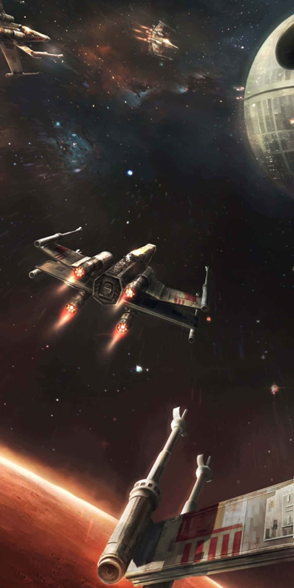 Vuelapor Los Cielos En Este Caza Estelar X-wing De Star Wars. Fondo de pantalla
