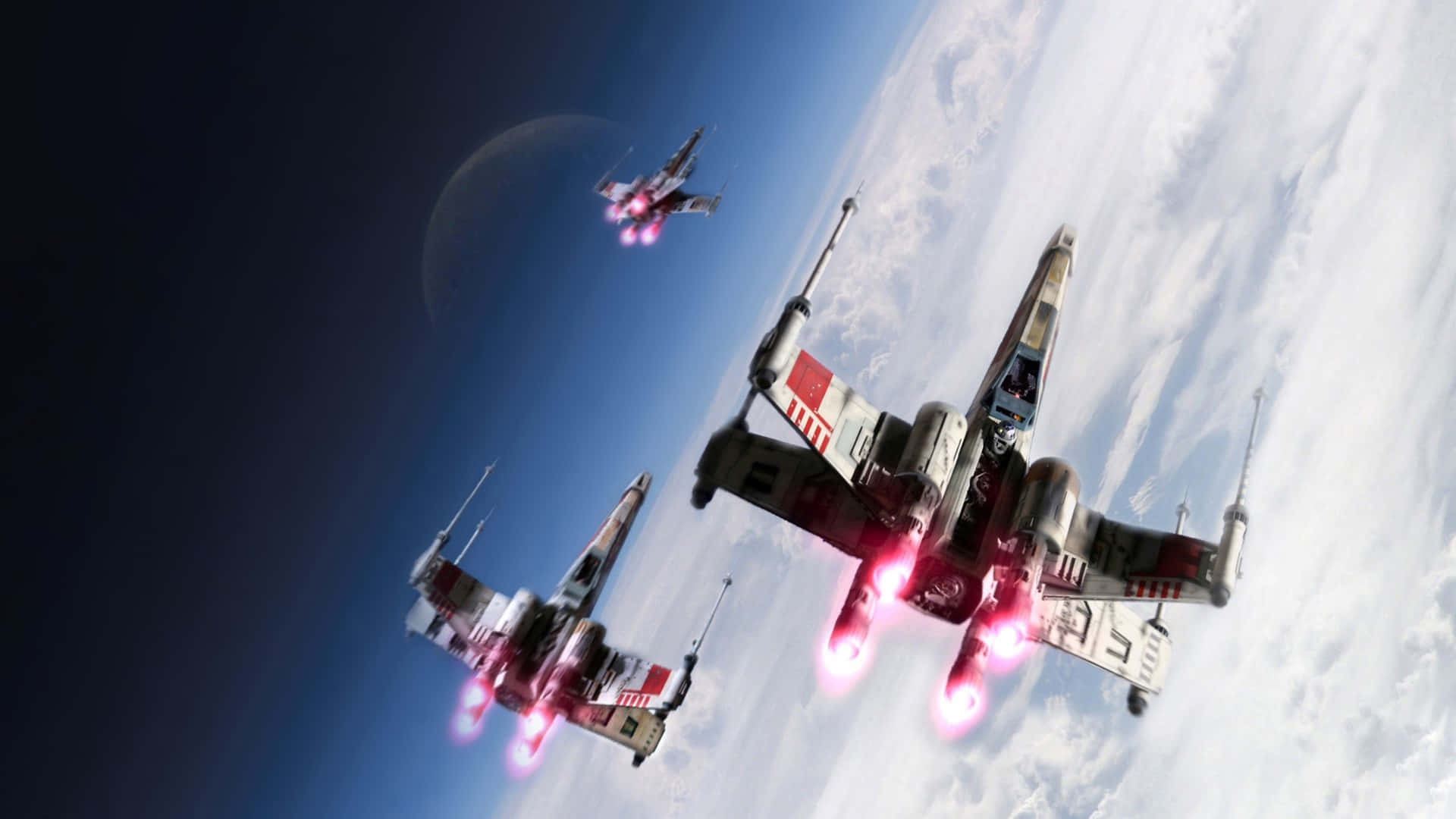 Uncaza X-wing Enfrentándose Al Imperio Fondo de pantalla